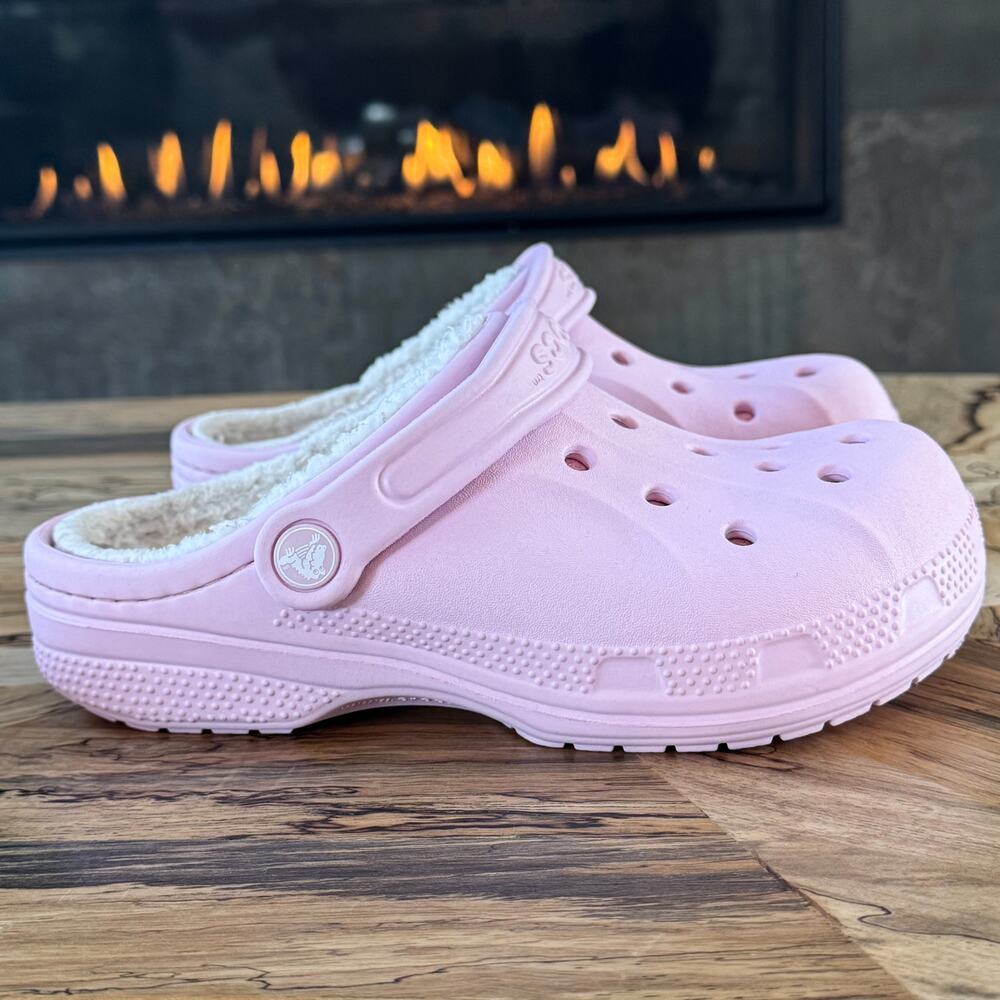Crocs Ralen Lined Clogs Women's Size 6 - Ballerina Pink Fuzzy Slippers Coquette - Picture 5 of 15